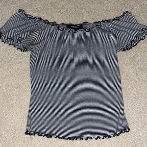 Striped off the shoulder top